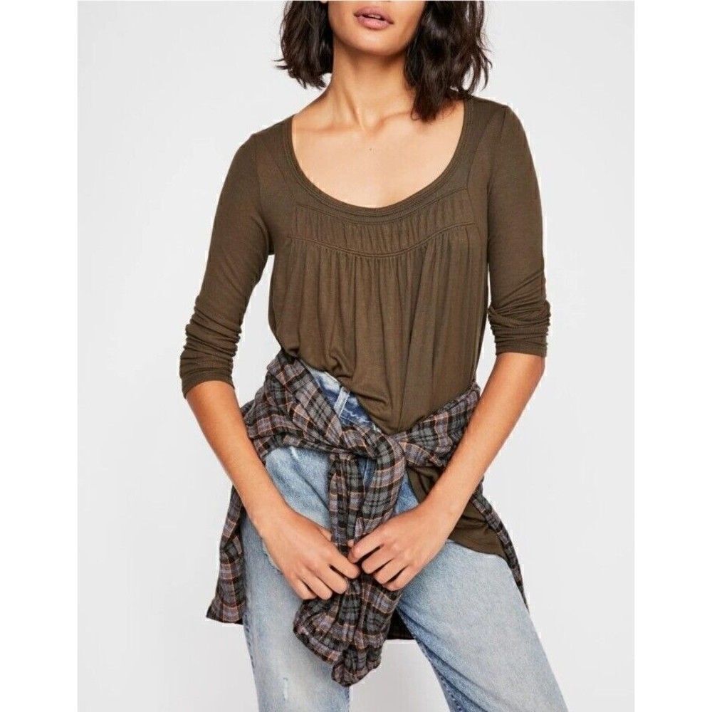FREE PEOPLE We The Free Love Valley Top Stylish Green Women's Size M